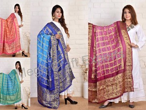 Dupatta de Patchwork Bordado de Kutch, Estilo Bohemio Gitano Hippie, Estola para el Verano, para Usar en Navratri, Tradicional Gujarati de Verano - Product Image 6