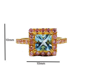 Anillo de Plata de Ley 925 con gema de Luna para hombre, sortija única, Peridoto, chapado en oro asimétrico, personalizado, hecho a mano, Unisex - Product Image 5