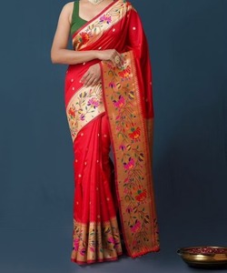 Banarasi Silk Sarees Party Wear Wedding Indian Apparelgarment - Product Image 6