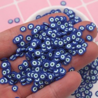 Tranches d'argile non toxique pour les yeux maléfiques d'Halloween, 1kg, 5mm, figurine bleue DIY Slime Craft Accessories