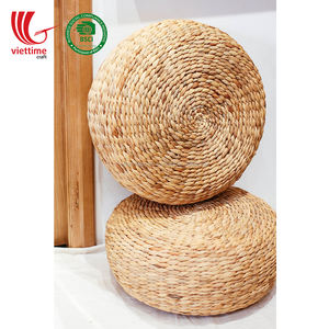 Decoración tejida a mano para el hogar, paja trenzada, asiento de jacinto de agua Natural, cojín Otomano - Product Image 3