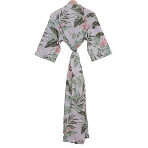 Indian Handmade 100% Cotton Breathable <b>Kimono</b> Dress Floral Print Bikini Wrap Casual Sleepwear Women Summer Spring Autumn <b>Beach</b> - Product Image 3