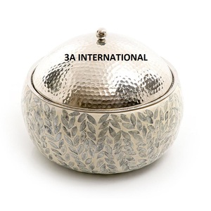 Incrustation d'os de Style luxueux finition marmite à Double paroi dessus de Table fournitures alimentaires couvercle martelé marmite marmite isolée - Product Image 2