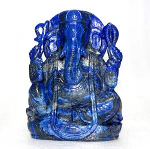 Belle Sculpture spirituelle Lapis Lazuli, prix de gros, Sculpture artisanale indienne, pierre d'art - Product Image 3