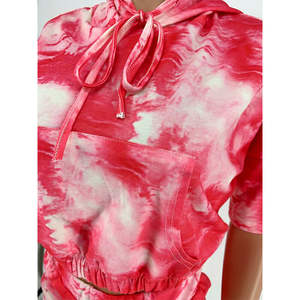 Tops cortos con capucha para mujer, conjuntos de verano a la moda con media manga y pantalones cortos - Product Image 6