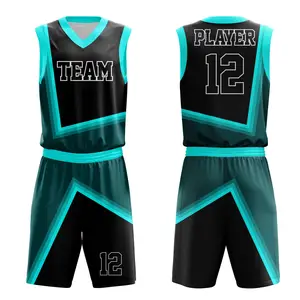 Custom Cheap Basketball Uniform Set Unique Blue Basketball Jersey Design American Basketball Singlets With Numbers