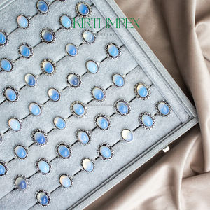 Bagues en opale et strass, larges et épaisses, en cristal, bijoux pour femmes, vente en gros, tailles US assorties 5-11 - Product Image 6