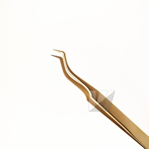 แหนบถอนขนตาแหนบสแตนเลสพลาสม่าสีทองแบบ Z พร้อมโลโก้ตามสั่ง - Product Image 4