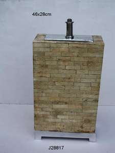 Bone Inlay <b>Mosaic</b> With Aluminium Lamp Bases and Top Lamp Also Available With Electric Fitting - Product Image 2