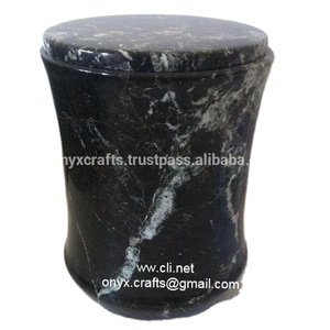 Venta al por mayor de urnas de cremación de mármol de cebra negra de estilo americano para adultos, recipientes funerarios para cenizas - Product Image 1