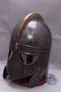 Casque en armure médiéval Antique Valsgrade, Style solide, portable, fait à la main, avec chaîne, pour Halloween - Product Image 2