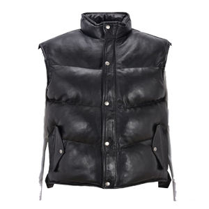 High Quality Handmade Sports Vest for Motorcycles 3MM Thick <b>Leather</b> Stand Collar Front Logo Position Biker <b>Waistcoat</b> - Product Image 1