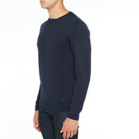 Pull-over décontracté pour homme en tricot uni, 35% viscose, 35% acrylique, 30% polyamide, col avec boutons sur la plastron centrale, fabrication italienne, offre ODM