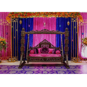 Columpio de madera de teca tallada a mano para decoración de boda musulmana, oscilación de madera antigua tallada, especial, Maharaja - Product Image 1