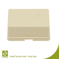 Double RJ11 6P4C à montage en surface, ABS ivoire/blanc, équipement de télécommunication, accessoires électroniques, conversion de données, certifié RoHS