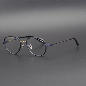 Lunettes optiques de style ODM de qualité supérieure, fabriquées à la main au Japon, en titane couleur or mat 24 carats, double pont, très demandées - Product Image 5