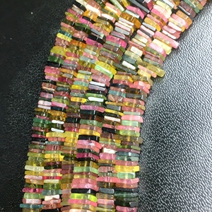 Tourmaline naturelle de haute qualité multi-perles forme Heishi pierres précieuses en vrac fabrication de bijoux perles de pierre merveilleux pour la création - Product Image 4