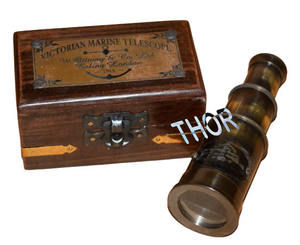 Telescopio Náutico Victoriano de Latón con Caja de Madera de 1915, 4 Pulgadas - Product Image 1