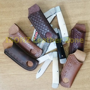 Emballage fourreau en cuir couteaux damas avec boîte en bois, 10 pièces - Product Image 1