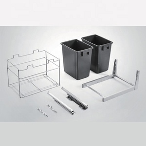 Kitchen under cabinet sink pull out drawer slider basket plastic wastebin dustbin trashbin rubbish trash garbage dust waste bin