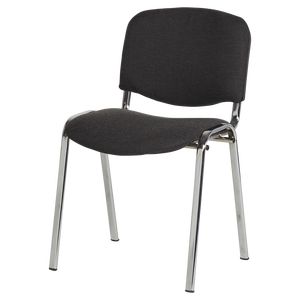 Chaise de bureau pour visite et conférence des étudiants, haut en tissu empilable bon marché, LUX-noir, en graphite, 1135 - Product Image 6