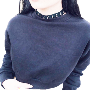 Wholesale Women <b>Jumper</b> Custom Logo Hot Girl Women Clothing Crop Top Long Sleeve <b>Plain</b> Blank Cropped Thick Cotton Hoodies Hoodie - Product Image 6