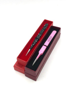 Pince à épiler pour extensions de cils, style nouveau, fine et droite, en acier inoxydable, revêtement en poudre argentée, pointe fine, outil de beauté - Product Image 6