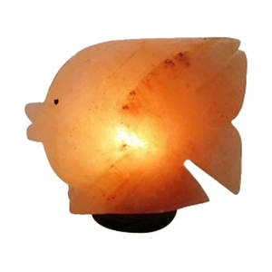Lámpara de Sal del Himalaya con Forma de Pez Delfín, Material Orgánico, Acabado Pulido, Diseño Redondo Ecológico - Sian Enterprises - Product Image 3