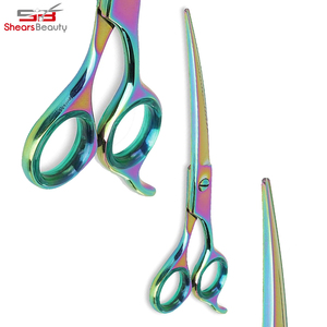 2023 tijeras de peluquero profesionales para hombres con cómodo mango de acero herramienta de belleza de diseño colorido - Product Image 4