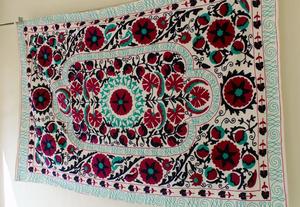 Traditional Indian Art Suzani Embroidered Wall Hanging Home Decorative Tapestry Twin Bedding Sofa Throw <b>Single</b> <b>Bedspread</b> Blanket - Product Image 3