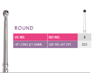 Vibration minimale Efficacité de coupe maximale Toller Chirurgie buccale Carbure rond HP-Lot de 8 fraises rondes 5 - Product Image 1