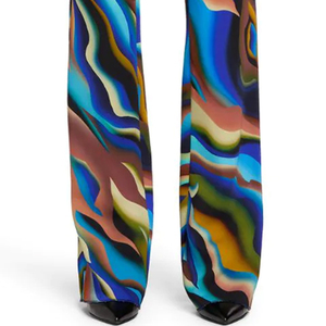 Pantalon de pyjama sexy personnalisé en coton pour femme, nouvelle collection, style palazzo, respirant, taille élastique à devant plat - Product Image 4