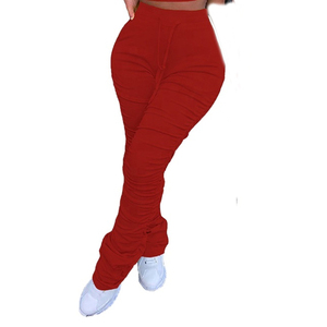 Best Selling <b>Women's</b> Yellow <b>Winter</b> Sweatpants New Design Flat Front Style Stack <b>Leggings</b> With 2 Side Pockets and Drawstring - Product Image 3