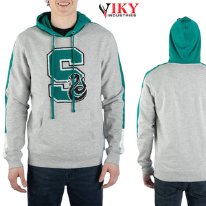 เสื้อมีฮู้ดผ้ากำมะหยี่ปักลายแบบสวมหัว,อักษร Chenille จากฝรั่งเศส - Product Image 5