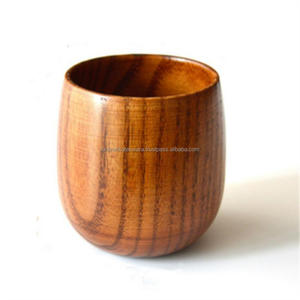 Handmade Polished Wooden Cup with Love Theme Round Shape for Tabletop Decoration - Product Image 1