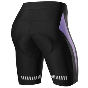 Pantalones Cortos de Ciclismo para Mujer, Cintura Media, Color Negro y Morado, Personalizados, MTB, Poliéster, Impermeables, Cierre de Cremallera, Secado Rápido, Tejido Elástico - Product Image 2