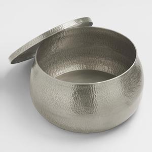 โต๊ะข้างทรงกลองโลหะเงินโบราณ ตอกลายด้วยมือ ดีไซน์ทันสมัย สำหรับห้องนั่งเล่น ห้องนอน ตกแต่งบ้าน โต๊ะกาแฟ - Product Image 4