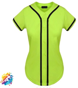 Maillot de baseball pour femmes, style hip-hop, boutons, designs sexy, en spandex/polyester, respirant et à séchage rapide - Product Image 1