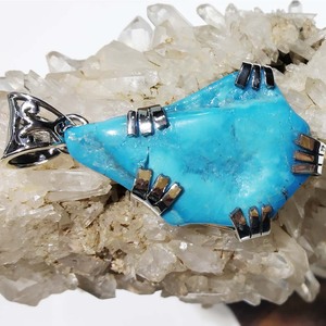 Mặt Dây Chuyền Bạc Sterling Màu Xanh Lam Arizona Mặt Dây Chuyền Bạc Sterling 925 Mặt Dây Chuyền Màu Ngọc Lam Arizona Mặt Dây Chuyền Bạc Sterling 925 - Product Image 4