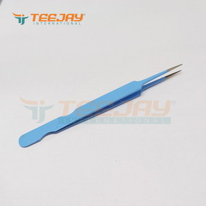 Pince à épiler de type A lisse bleu clair, pour extensions de cils, avec Base, outils de maquillage, soins de beauté, étiquette privée, 1 pièce - Product Image 2
