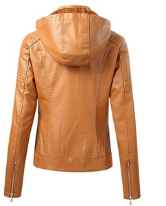 Abrigo unisex de piel de oveja auténtica color camel de alta calidad con cierre de cremallera y capucha, disponible en todos los colores. Hecho en Pakistán. - Product Image 2