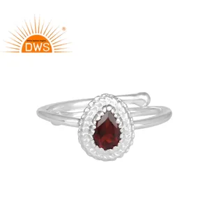 Natural Garnet Gemstone Cocktail Ring For Ladies Best Selling 925 Sterling Silver Jewelry Manufacturer