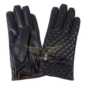 Nouveaux gants en peau de chèvre en cuir professionnel pour hommes coutures extérieures doublure en laine automne et hiver conduite chaude de grande taille - Product Image 6