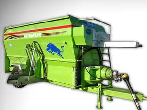 Wagon mélangeur d'aliments de haute qualité 13m3, vis sans fin horizontale, wagon d'alimentation robuste, cellule de pesage numérique - Product Image 2