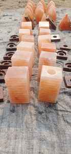 Organic Material <b>Salt</b> <b>Lamps</b> Carved Pillar Shape Home Decoration with Electric Cord and <b>Bulb</b> Complete Package - Product Image 4