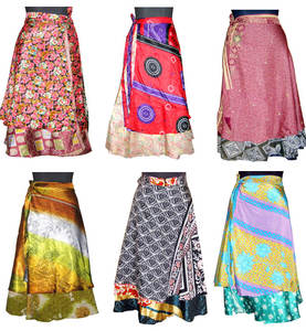 กระโปรงผ้าไหมส่าหรีลำลองคอลเลคชั่นฤดูร้อนดีไซน์เนอร์สำหรับผู้ใหญ่เสื้อผ้าชายหาดขนาดใหญ่พิเศษ & ความเป็นแม่ - Product Image 4