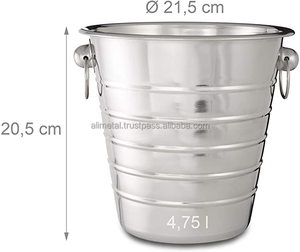 Champagne Cooler Stainless Wine Beer Ice Bucket Heavy Built Bottle <b>Bar</b> Cooler for indoor outdoor parties or any type of occasion - Product Image 6