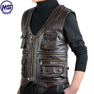 Best Selling <b>Men</b> PU Leather in Different Style for <b>Men</b> Solid Color for <b>Men</b> Leather <b>Vest</b> - Product Image 2