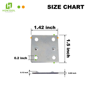 Kim Loại Phẳng Thẳng Cú Đúp Khung 1-1/2 "X1-3/8" Vá Cú Đúp - Product Image 2