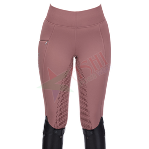 Vente directe Fabricant Dames Siège complet Sports Équestres Leggings En Cuir Spandex Culotte En Silicone Équitation En Gros - Product Image 1